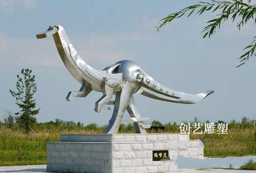 恐龙形象不锈钢雕塑