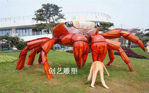 螃蟹形象玻璃钢雕塑